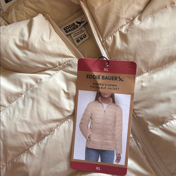 Eddie Bauer Women's Packable Jacket 650 Fill Power Down No Hood Zip Pockets 😍 - Picture 3 of 10